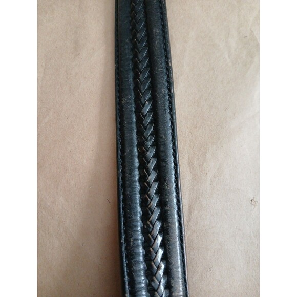 Tony Lama Belt 42" Southwestern Silver Hardware Braided Leather Brown - Picture 4 of 8